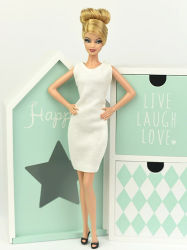 6pcs/lot Pure White Multi-style 1/6 Dress For Barbie Doll Evening Dresses Vestido Clothes For Barbie Princess Doll Accessories
