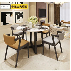 U-BEST luxury restaurant furniture italian carrara white marble dining table, designer post-modern minimalist conference table