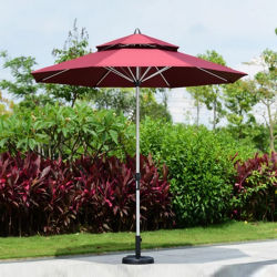 2.7 meter centre pole sliver painted aluminum outdoor sun umbrella patio covers garden parasol sunshade ( no base ) 4 colors
