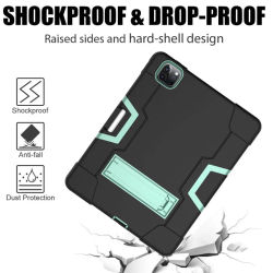 Heavy Duty Silicone Case For iPad Pro 11 12.9 inch 2020 TPU + PC Hard Stand Armor Drop Shock Proof + Screen Protector ID702