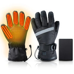 3-скоростные теплые мотоциклетные нагревательные перчатки с термостатом, зимние Бархатные нагревательные перчатки для лыжного спорта и ве...