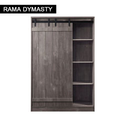 Modern minimalist household wardrobe bedroom sliding door solid wood wardrobe