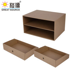 Шкаф для хранения из крафт-бумаги с 2 ящиками, складной гофрированный шкаф для офиса и дома, экологически чистый (2 шт.)