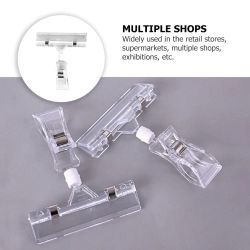 25pcs Supermarket Price Tag Clip Display Clip Transparent Clip-on Holder