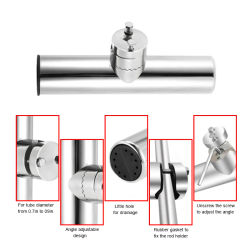 Clamp on Boat Fishing Stainless Rod Holder for Rails 7/8" to 1" 35DC26