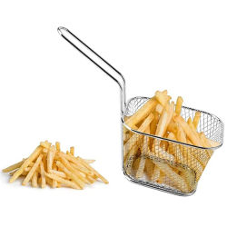 8Pcs Mini Fry Baskets Set, 4-Inch Stainless Steel French Fries Holder, Suitable for Chips, Onion Rings, Chicken Wings