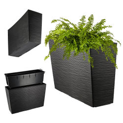 Altankasse - Rektangulær plantekasse - Med indsats - 19 x 56 cm - Blå