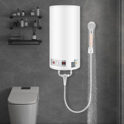 Varmvattenberedare - Elektrisk Tankmodell - 80 L Lagring - 220 V - AC-drift - Med Handdusch - För Badrum - Vit