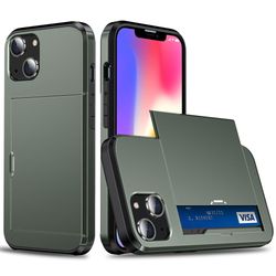 SKALO iPhone 14 Armor Cover kortholder - Grøn