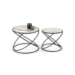 SUSANNA, sæt af to, Hvid marmor - Sort