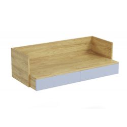 MOBIUS skrivebord 2S - hikora eg/Lyseblå