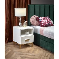 SILVIA natbord, Hvid - guld