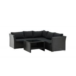 Moderne Haiti Have Hjørnesofa - Sort Rattan
