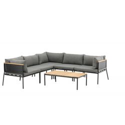 Nettan Have Hjørnesofa Sæt - Sort,Grå