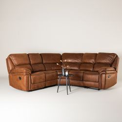 Christopher Recliner hjørnesofa - Brun Ruskindsblød mikrofiber