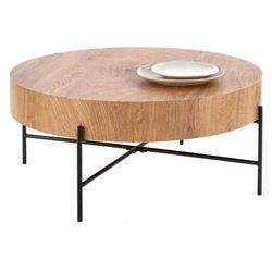 BROKLYN Rund sofabord Ø80 cm Natur eg / Sort