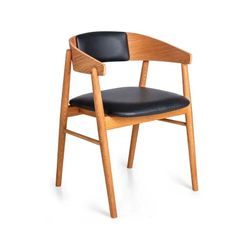Maxwood spisebordsstol - sortbejdset eg - Never stof hvid