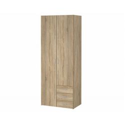 Bolmen garderobeskab 77 cm 2 låger + 3 skuffer (200) - Eg