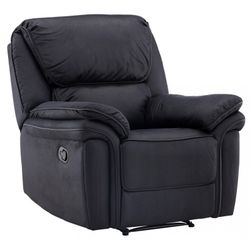 Christopher Recliner Lænestol - Sort Ruskindsblød mikrofiber