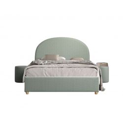Seng med opbevaring 140 x 200 – Moon, grøn bouclé