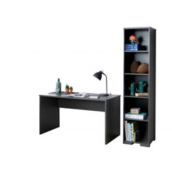 Skrivebord og bogreol til børneværelse – London sæt, antracit