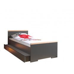 Børneseng med udtræksskuffe London (90×200) – antracit