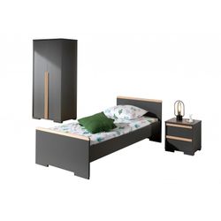 Børneværelsessæt London 90 x 200 cm – antracit