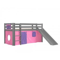 Halvhøj seng med rutsjebane – Pino, grå