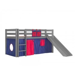 Halvhøj seng med rutsjebane – Pino, grå