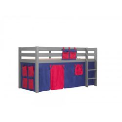 Halvhøj seng med forhæng – Pino, grå