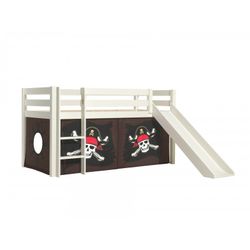 Halvhøj seng med rutsjebane – Pino, hvid, Caribian Pirates