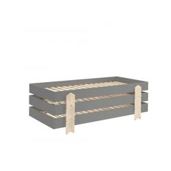 Børneseng sæt 90 × 200 cm – Modulo, grå (3 stk., stabelbare)