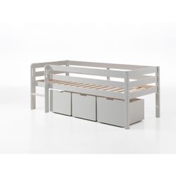 Halvhøj seng med opbevaring – Pino Sæt, hvid