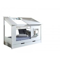 Børneseng hus – sæt 90×200 cm/90×190 cm – hvid