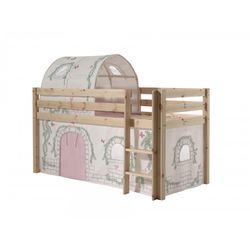 Halvhøj børneseng med forhæng og tunnel – Pino, natur