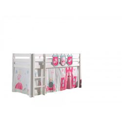 Halvhøj seng med forhæng – Pino, hvid, Princess