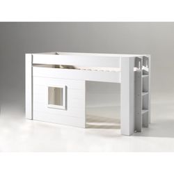 Halvhøj seng til børn Noah sæt 90 x 200 cm – hvid