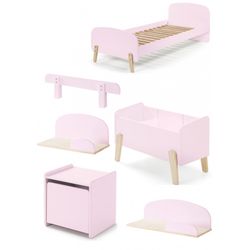 Børneseng sæt 90 x 200 cm – Kiddy, lyserød