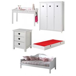 Børneværelses sæt i hvid – Amori (seng 90 × 200 cm)