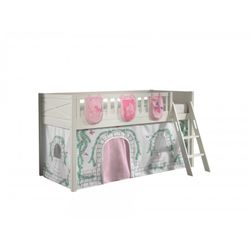 Halvhøj seng med forhæng 90x200 – Scott Sæt, hvid