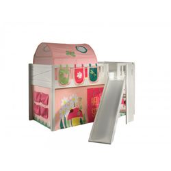 Halvhøj seng med rutsjebane 90 × 200 – Scott sæt, hvid