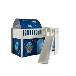 Halvhøj seng med rutsjebane 90 × 200 – Scott sæt, hvid