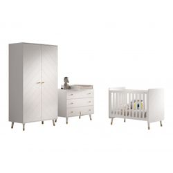 Børneværelsessæt med tremmeseng 60 × 120 – Billy, hvid