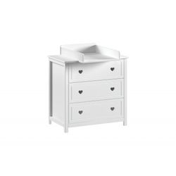 Skuffekommode med pusletop – AMORI, hvid