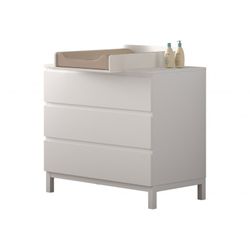 Skiftepuslekommode med tilbehør – Eva Sæt, hvid