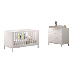 Babyseng og kommode sæt 70 × 140 cm – Eva, hvid