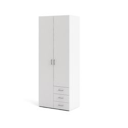 Bolmen garderobeskab 77 cm 2 låger - Hvid