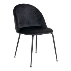 Geneve Spisebordsstol - Stol i sort velour med sorte ben HN1207