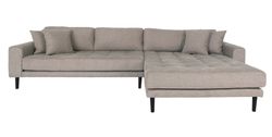 Lido - Højrevendt Chaiselongsofa - Beige stof