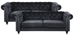 Charlietown 3+3 personers sofa sort Velour